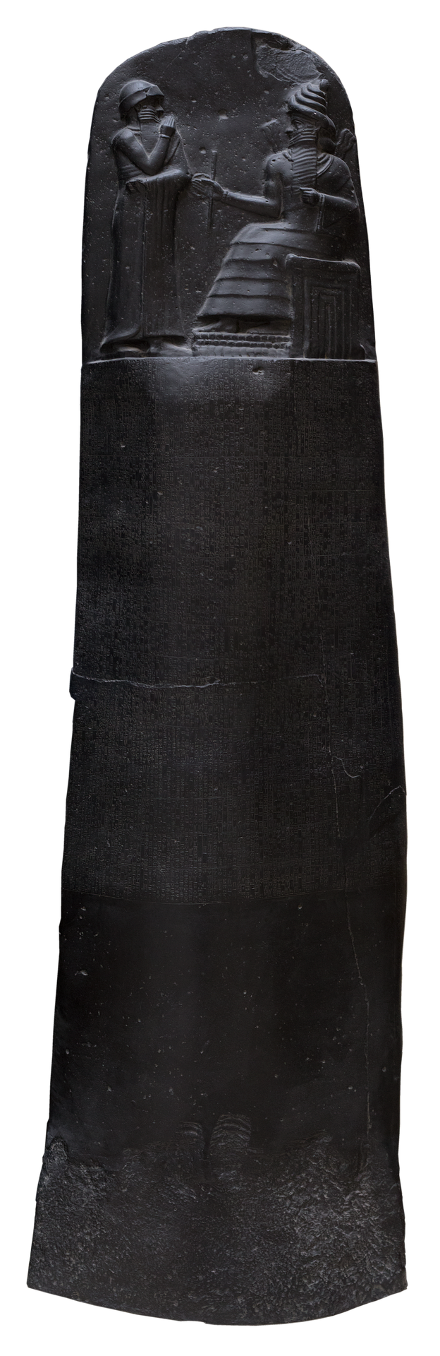 A black colored Code of Hammurabi at Louvre museum