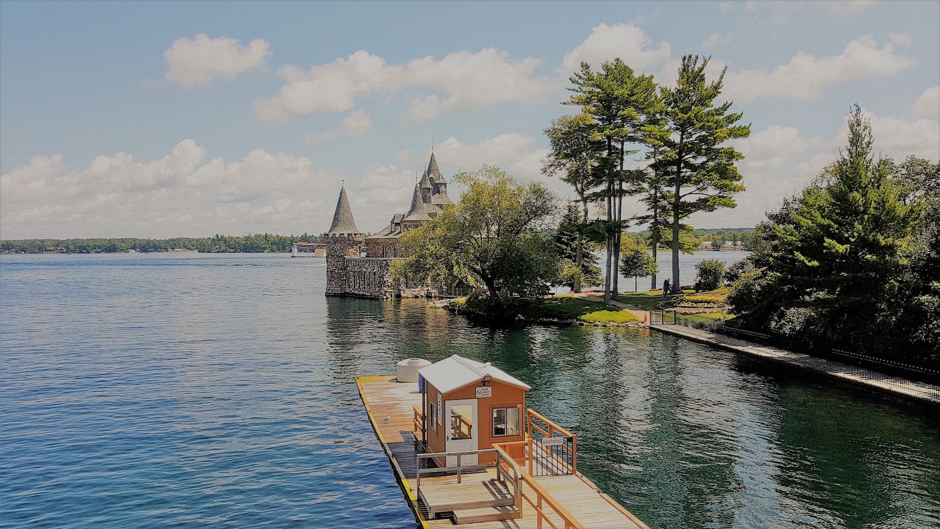 View of Boldt Castle in the Thousands Islands region of New York State