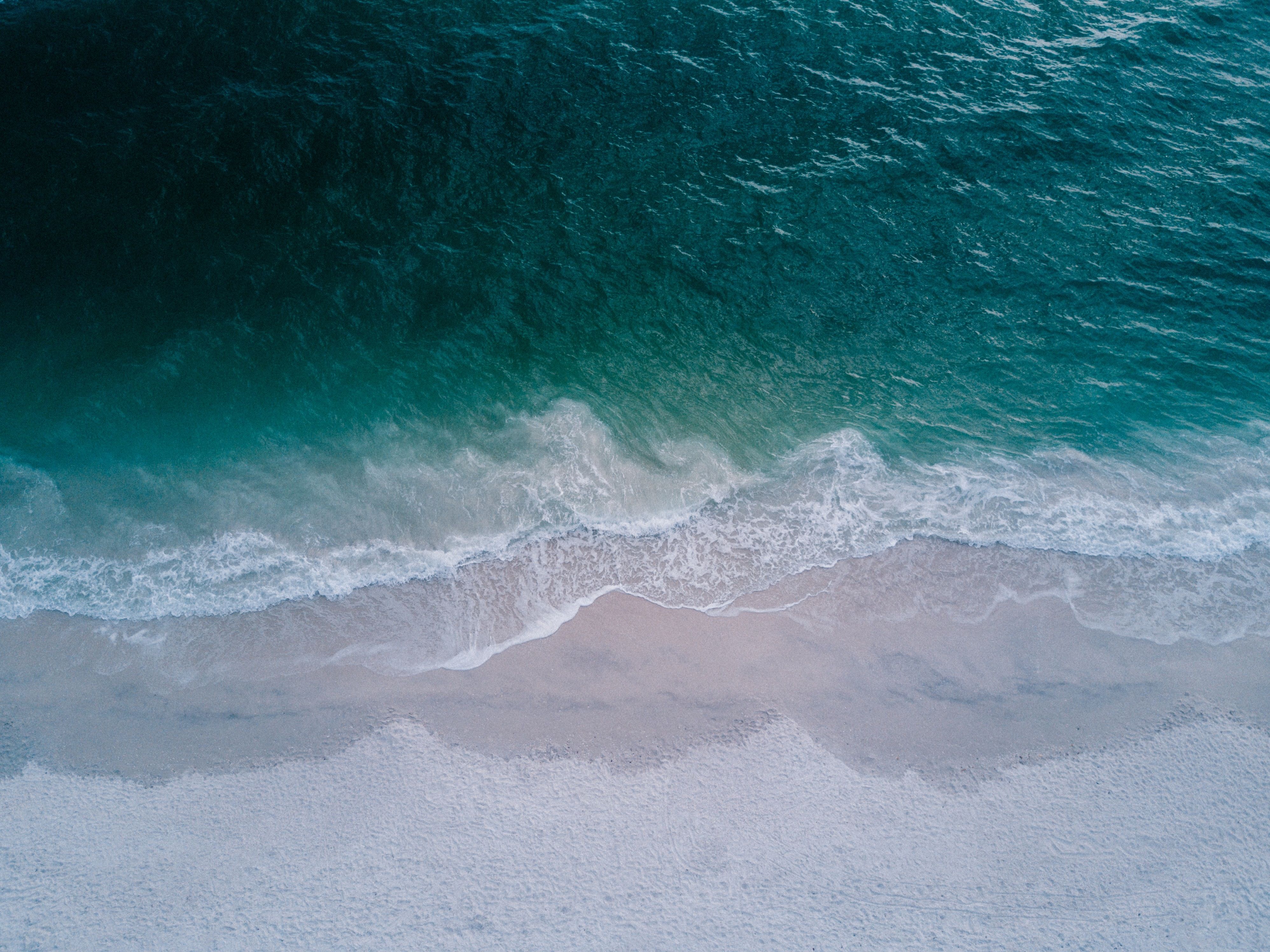 Close-up of waves crashing at Bonita Springs Beach in Florida.