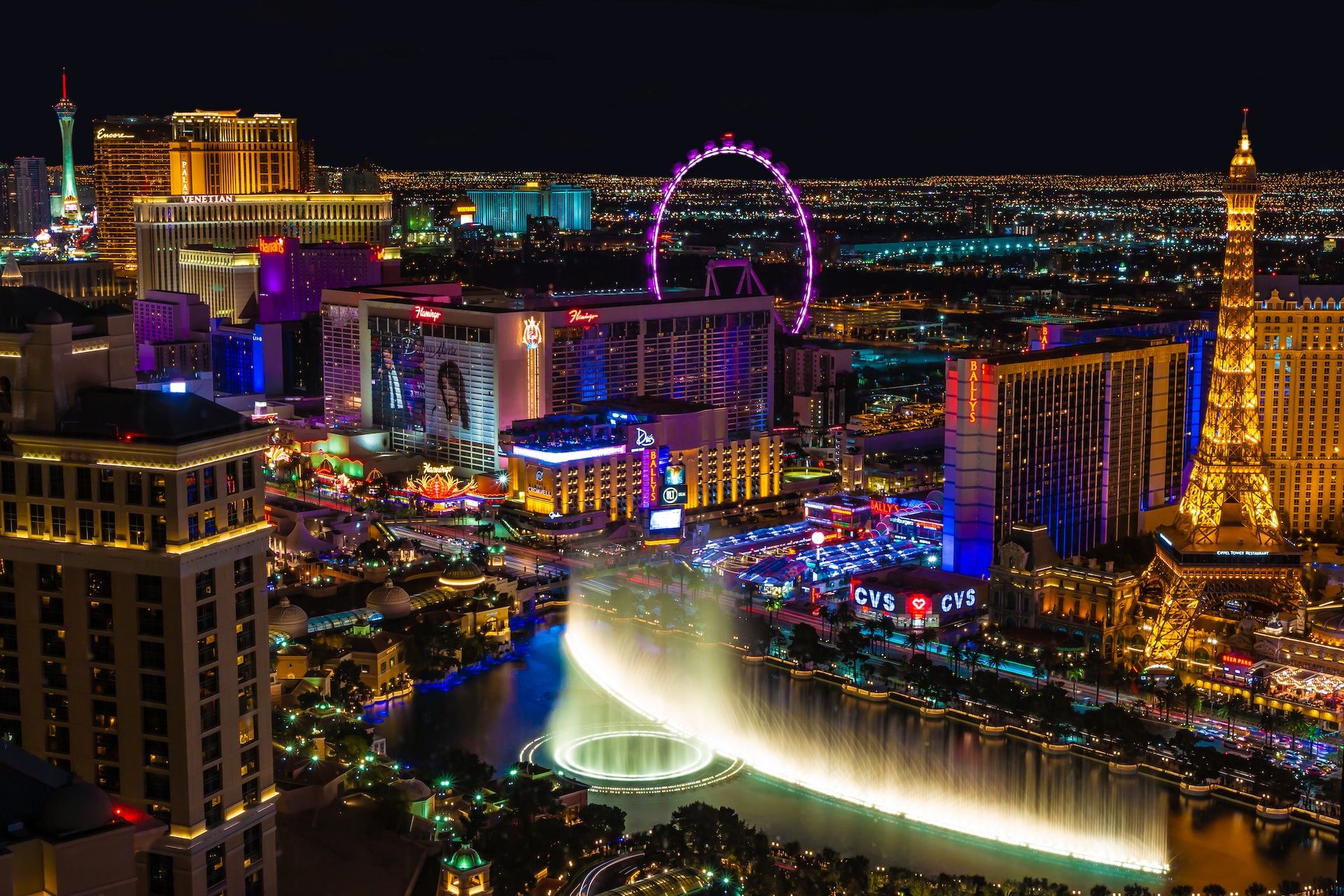 LAS VEGAS STRIP AT NIGHT, Nevada, USA. 