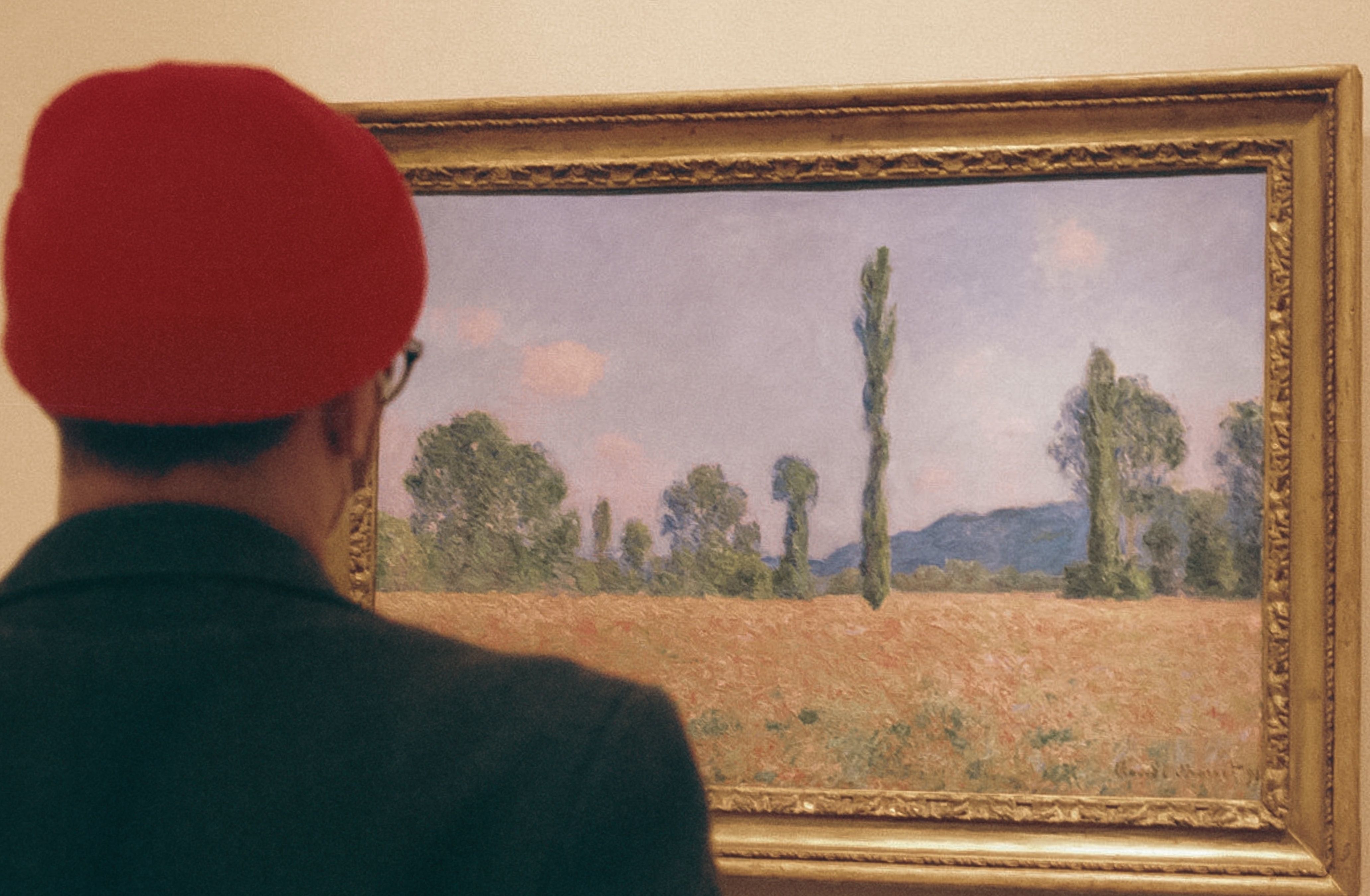 Man Views Monet Painting