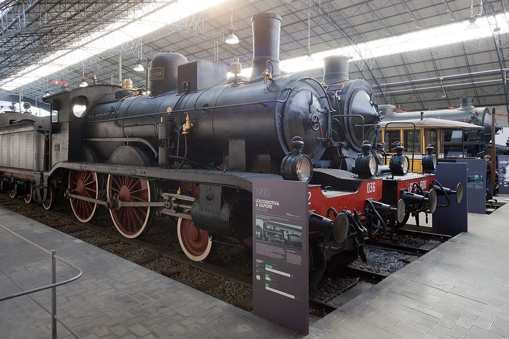 Locomotive trains at the Leonardo da Vinci National Museum of Science and Technology in Milan
