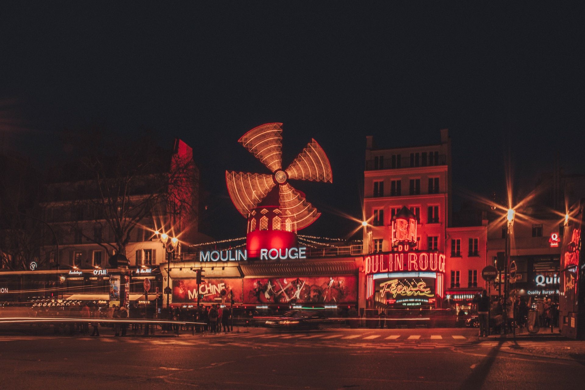 The Moulin Rouge building in Paris