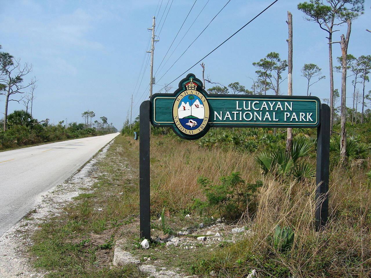 Lucayan National Park road sign