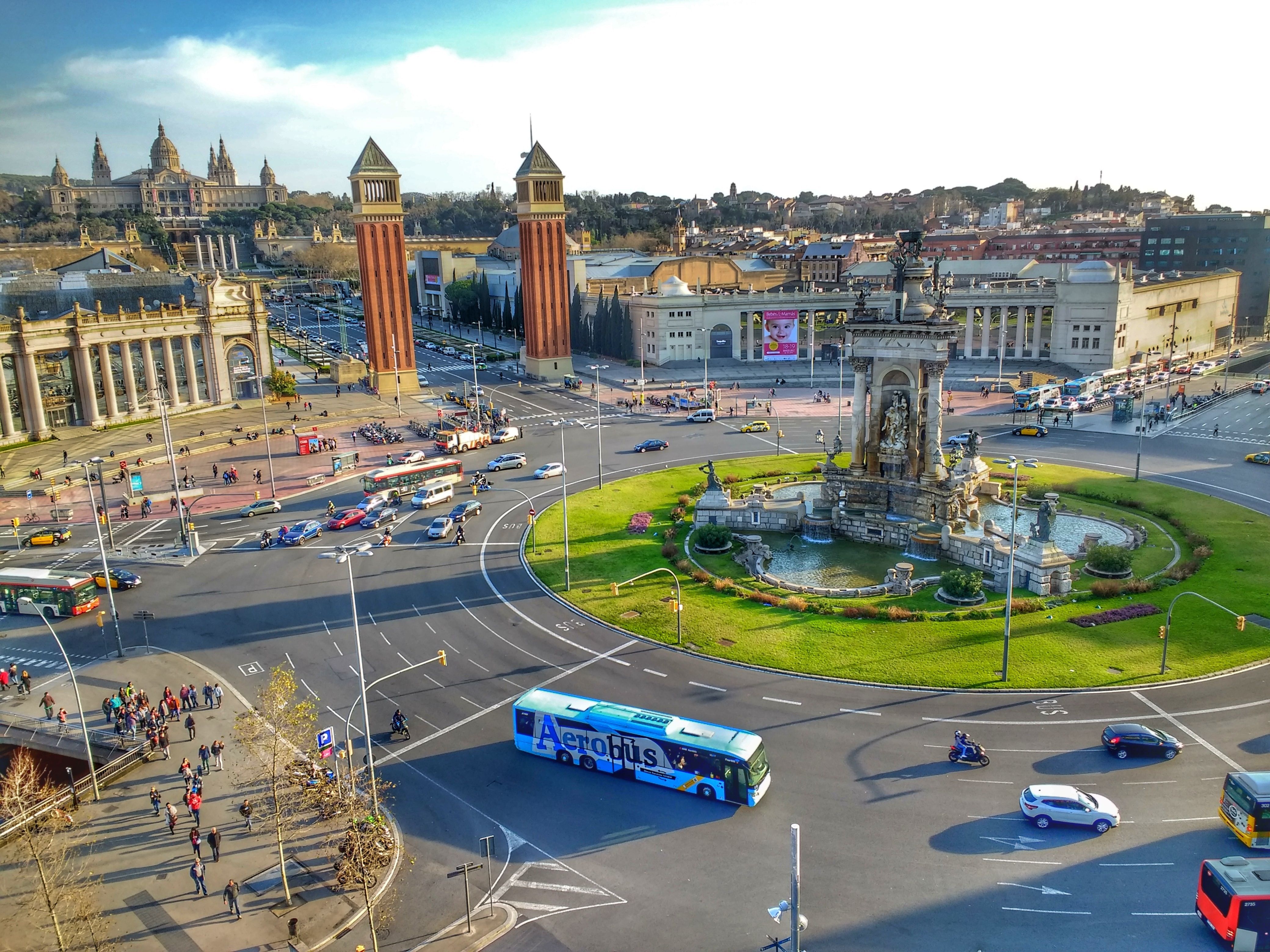 Top view of a street in Barcelona Metropolitan area