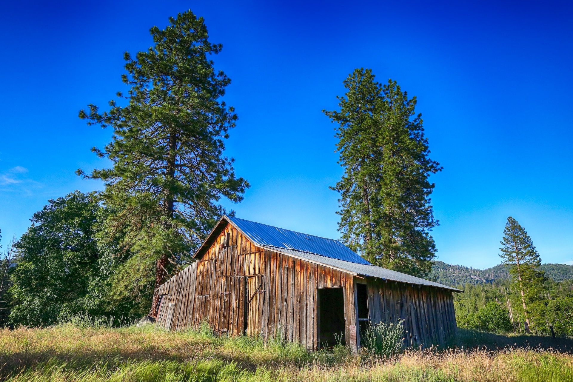 A log cabin in Mariposa, California, CA, USA