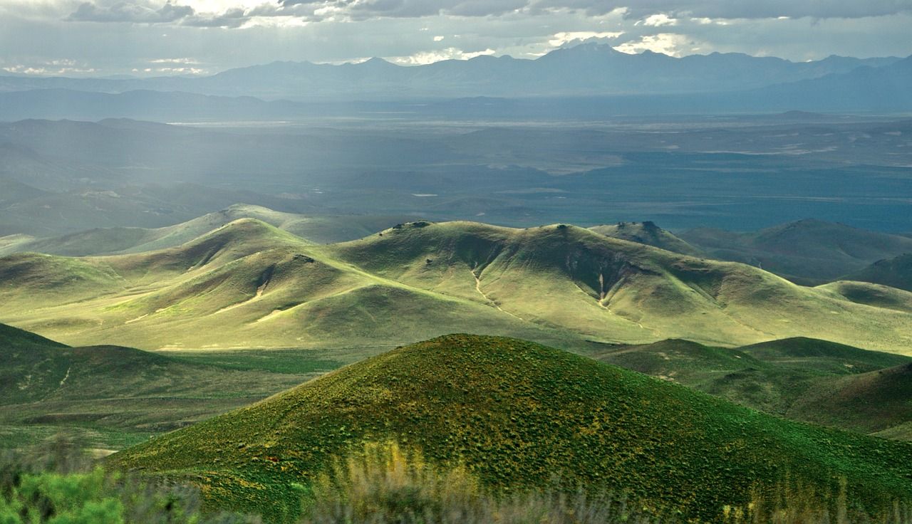 Lush undulating hills of Winnemucca, Nevada, USA