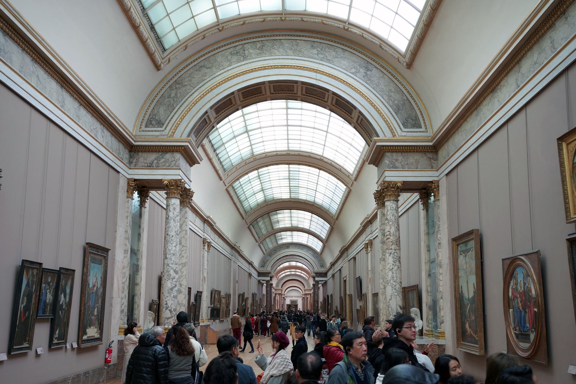Louvre museum people art gallery Paris France