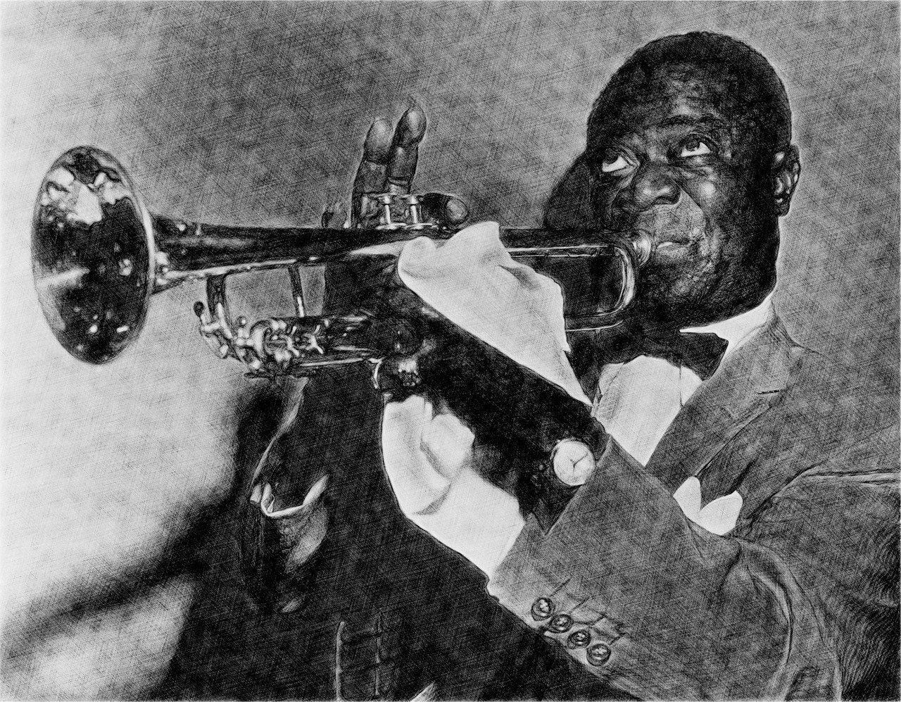 Louis Armstrong Playing Jazz