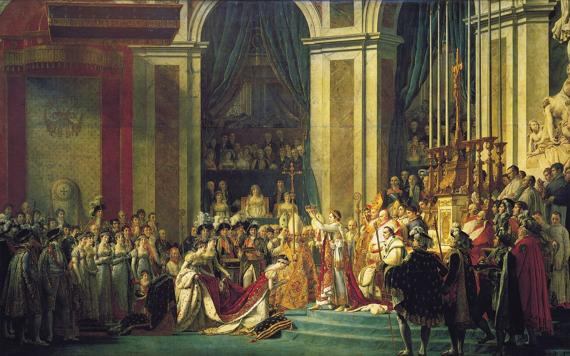 The Coronation of Napoleon at the Louvre Museum in Paris, France