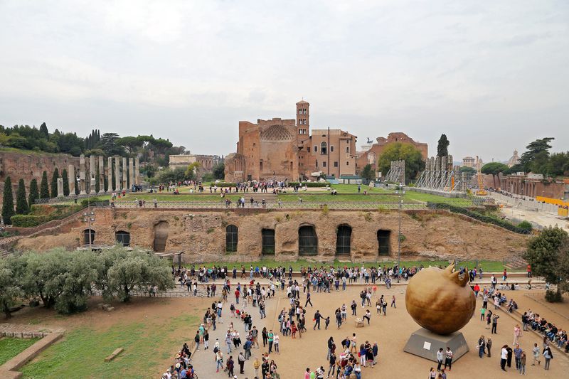 Domus Aurea, built by Emperor Nero in Rome, in the Roman Forum