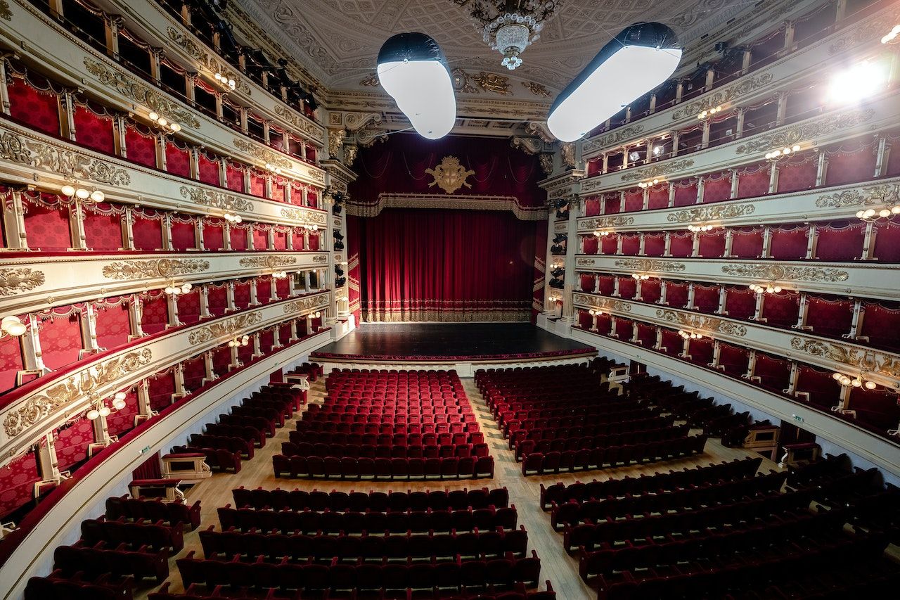 The interior of the Teatro alla Scala in Milan, Italy