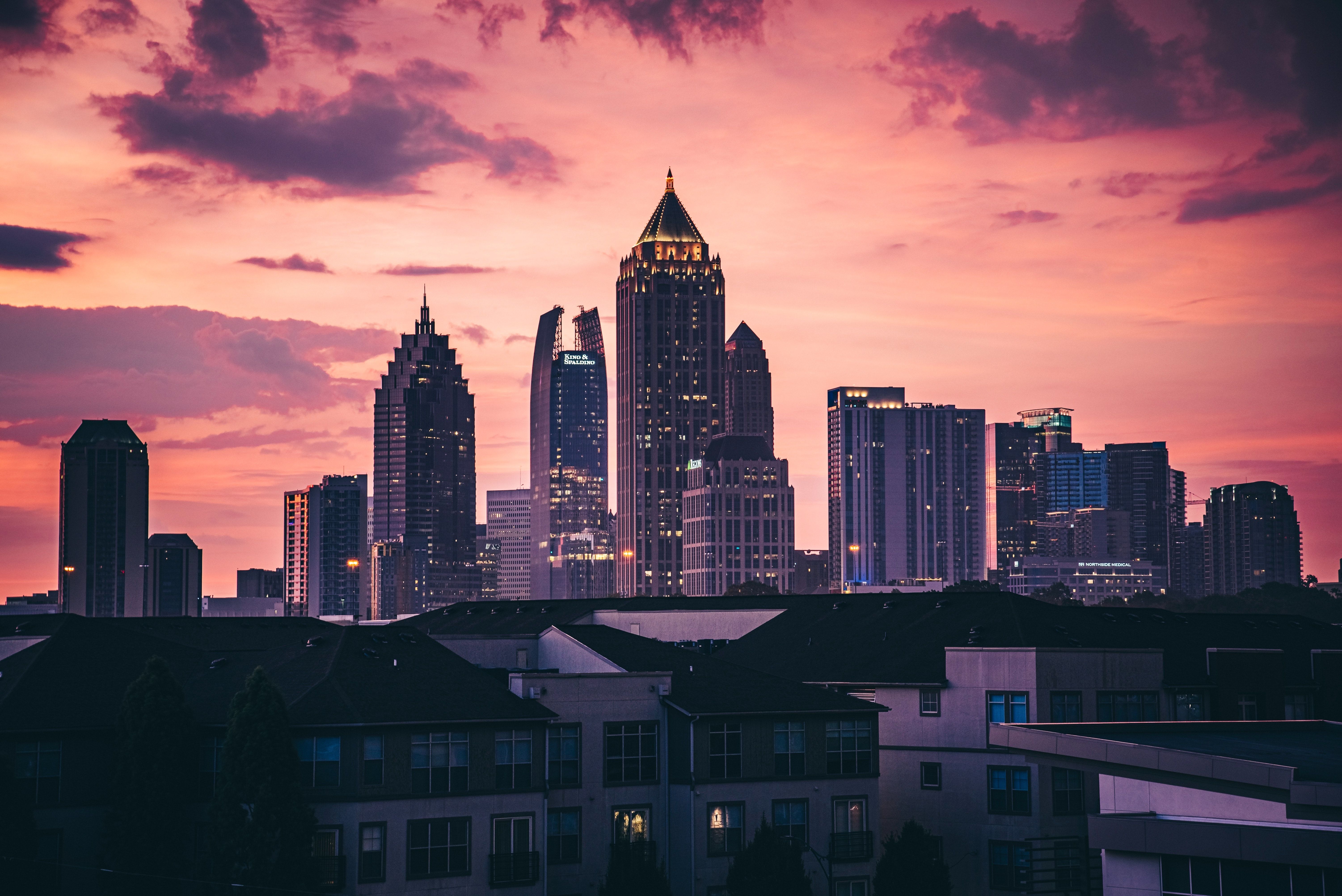 city ​​of Atlanta at sunset