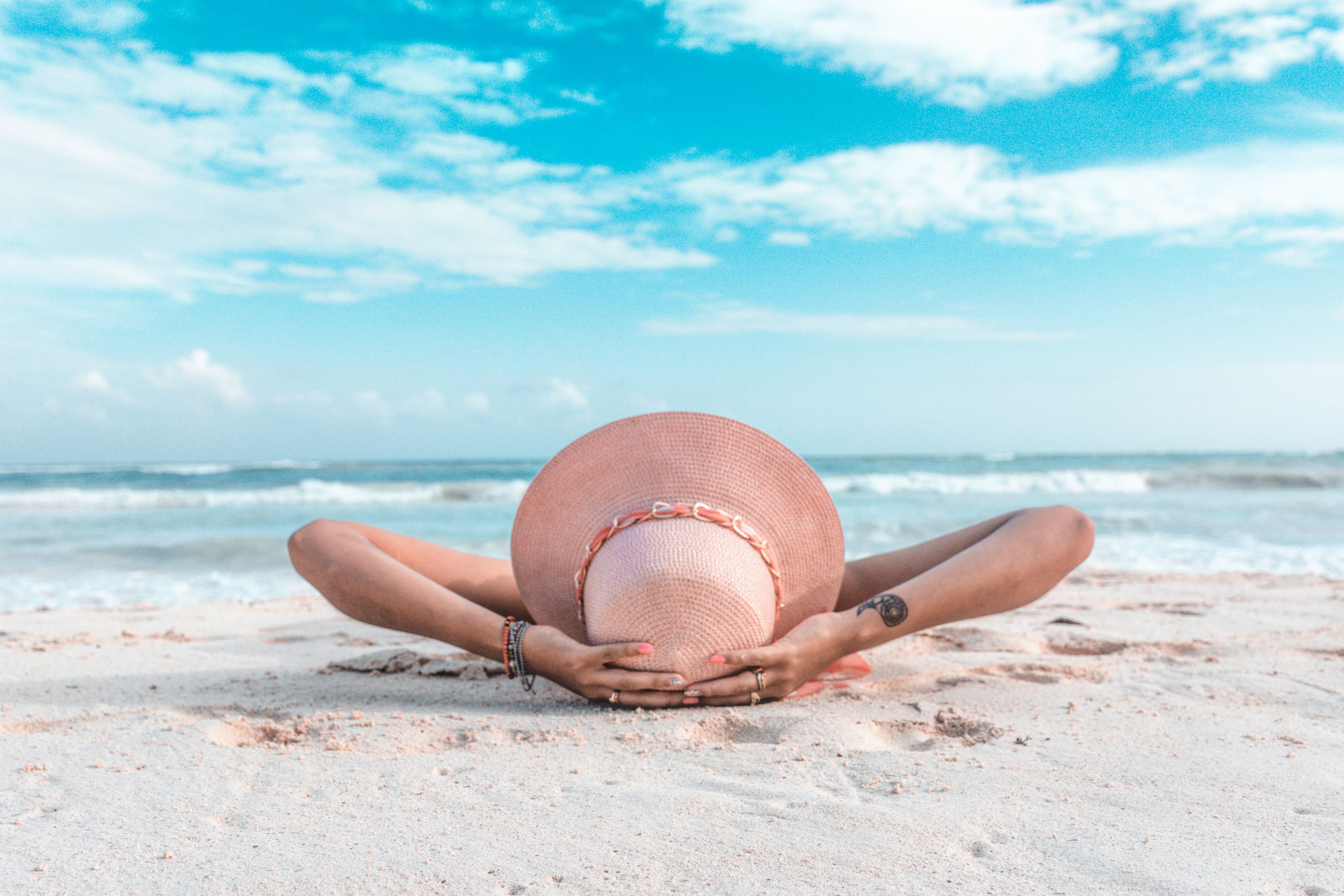 Woman relaxing on Playa del Carmen 