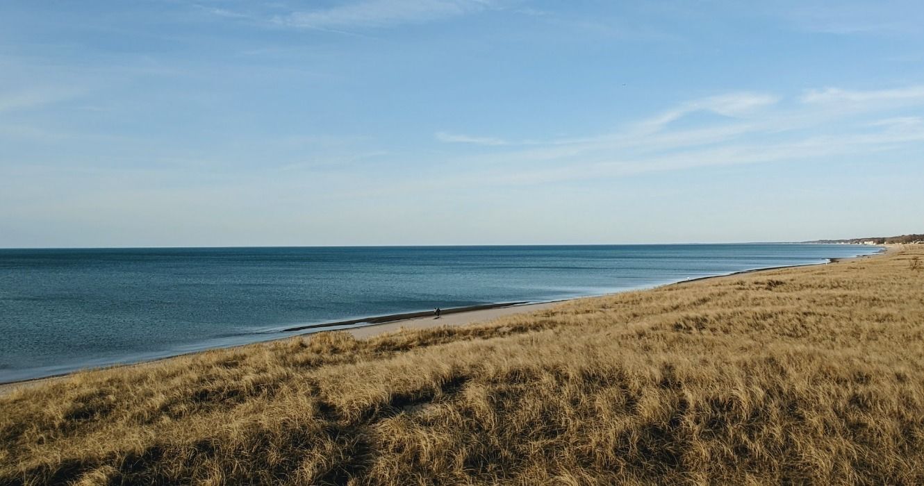 The shores of Lake Michigan, USA, one of the Great Lakes