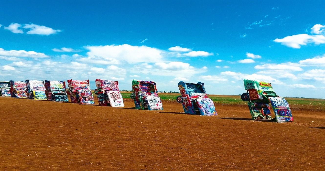 The Cadillac Ranch - one of the most famous quirky roadside attractions in the US