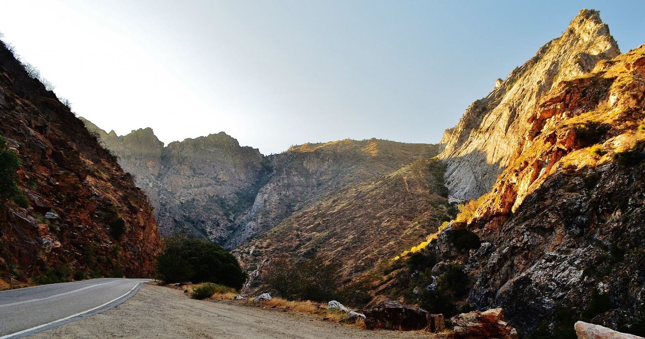 A road through Kings Canyon National Park in California, USA