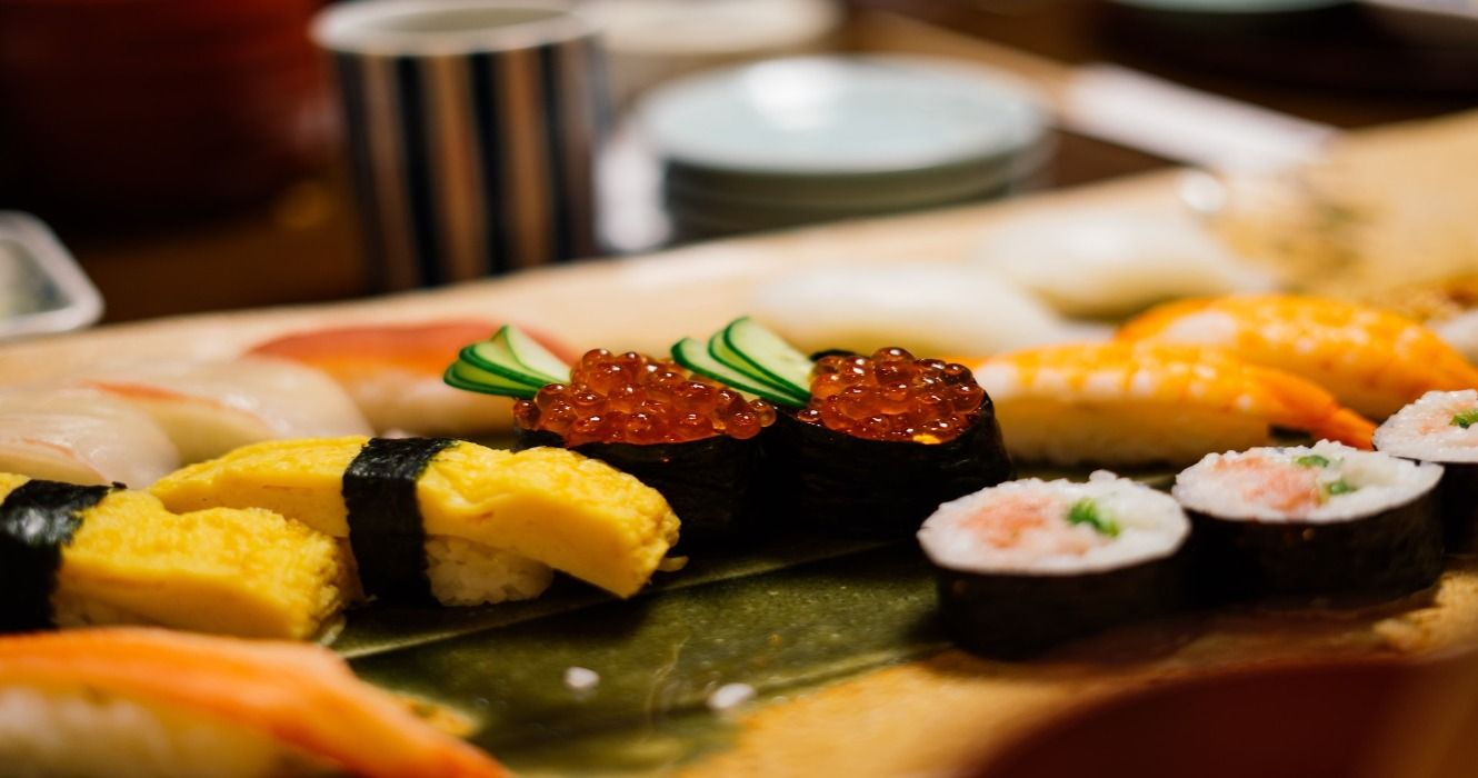 A selection of traditional Japanese sushi