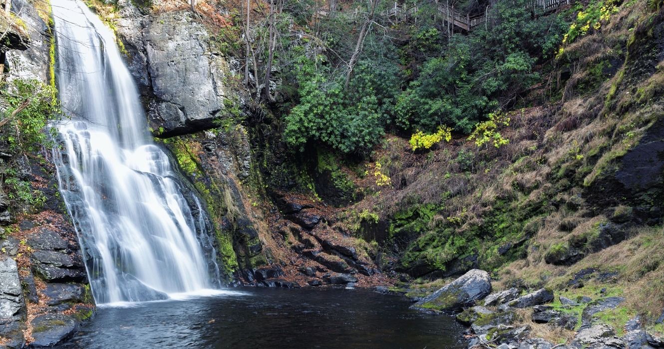 Bushkill Falls, a natural tourist attraction in Bushkill, Pennsylvania