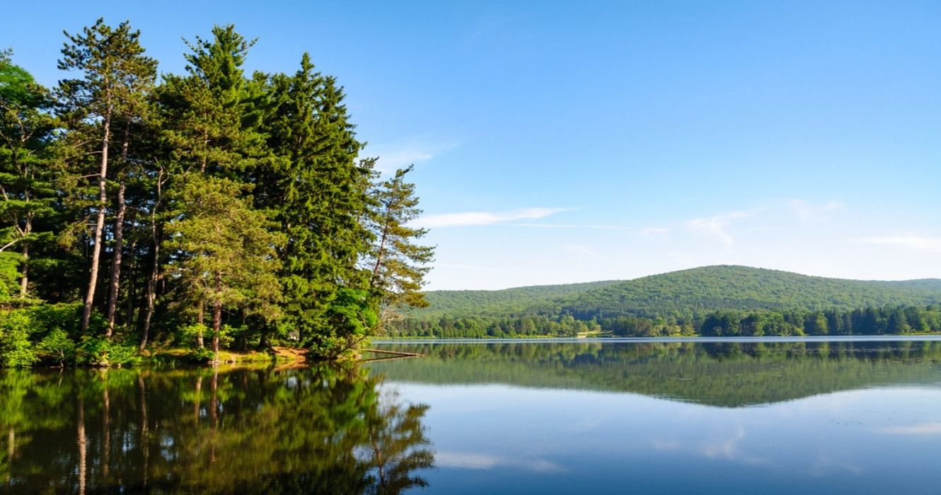 A lake in Allegany State Park, New York, USA