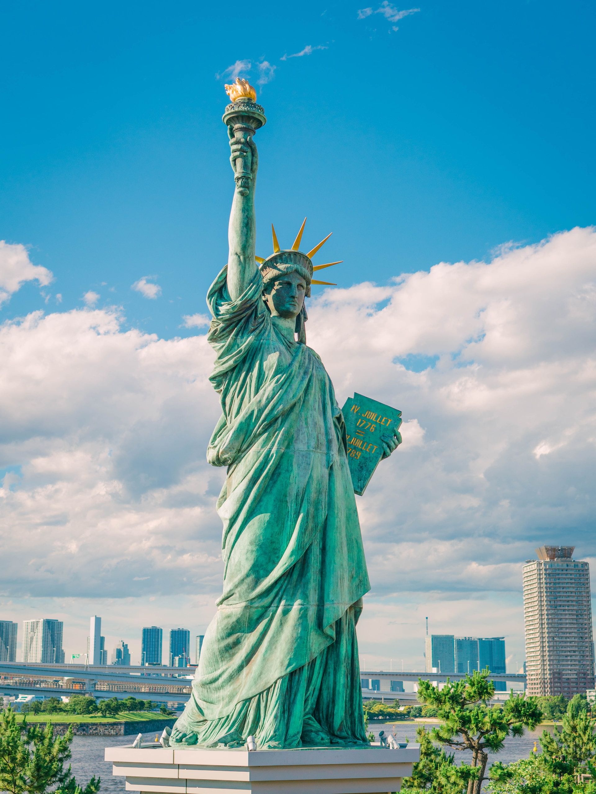 A view of the Statue of Liberty in New York City
