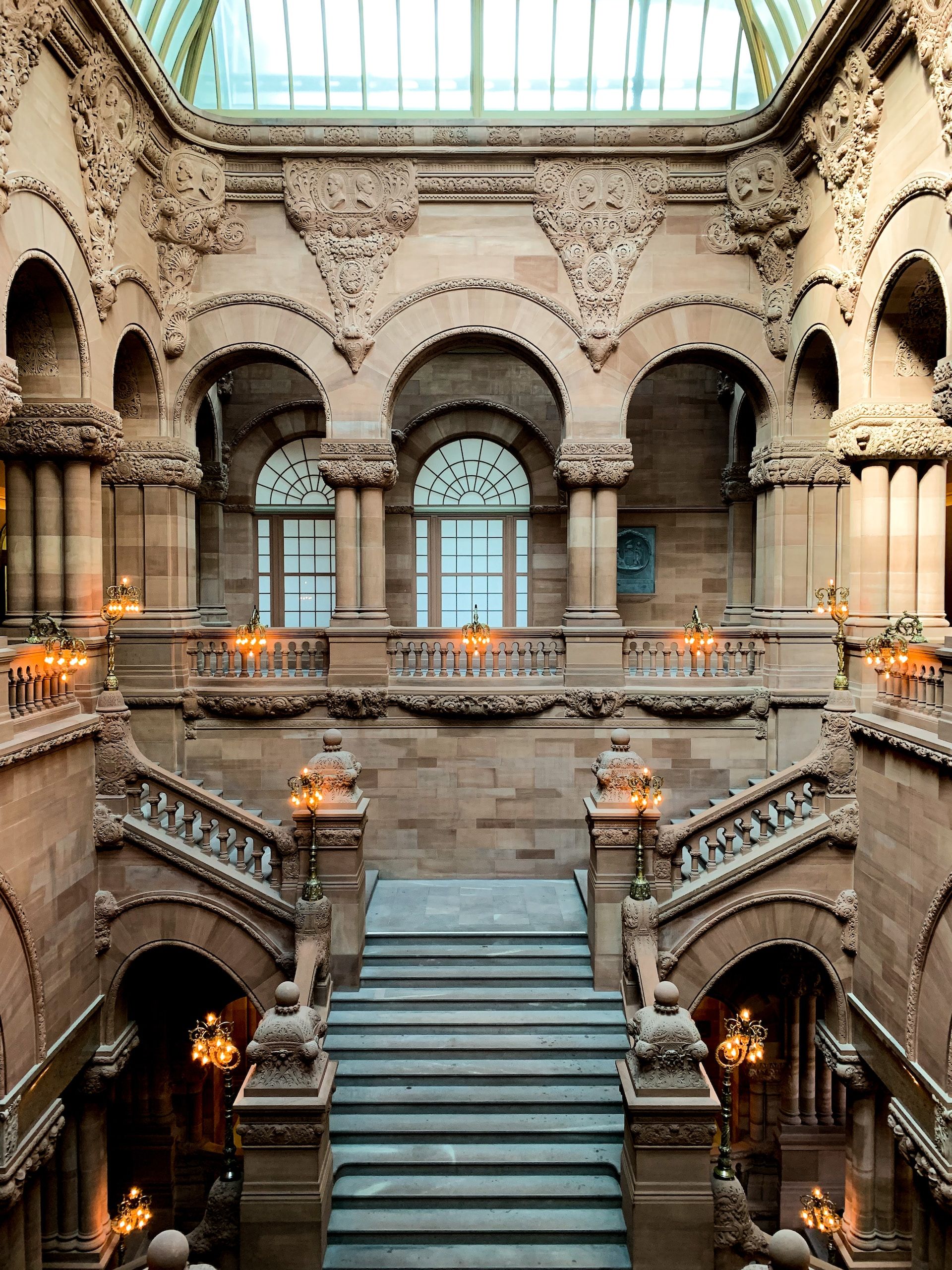 Interior view of the New York State Capitol Building in Albany, New York, USA