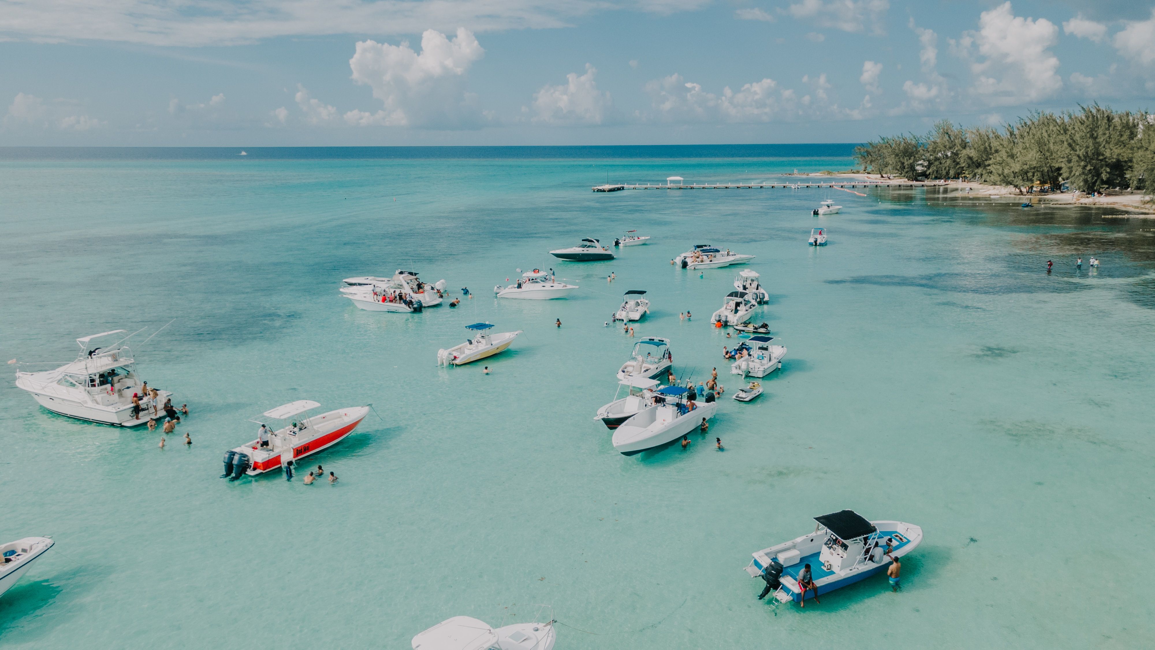 Boats in water surrounding Cayman Brac 