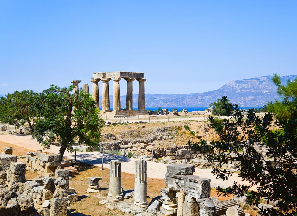 Ερείπια του ναού στην Κόρινθο, Ελλάδα