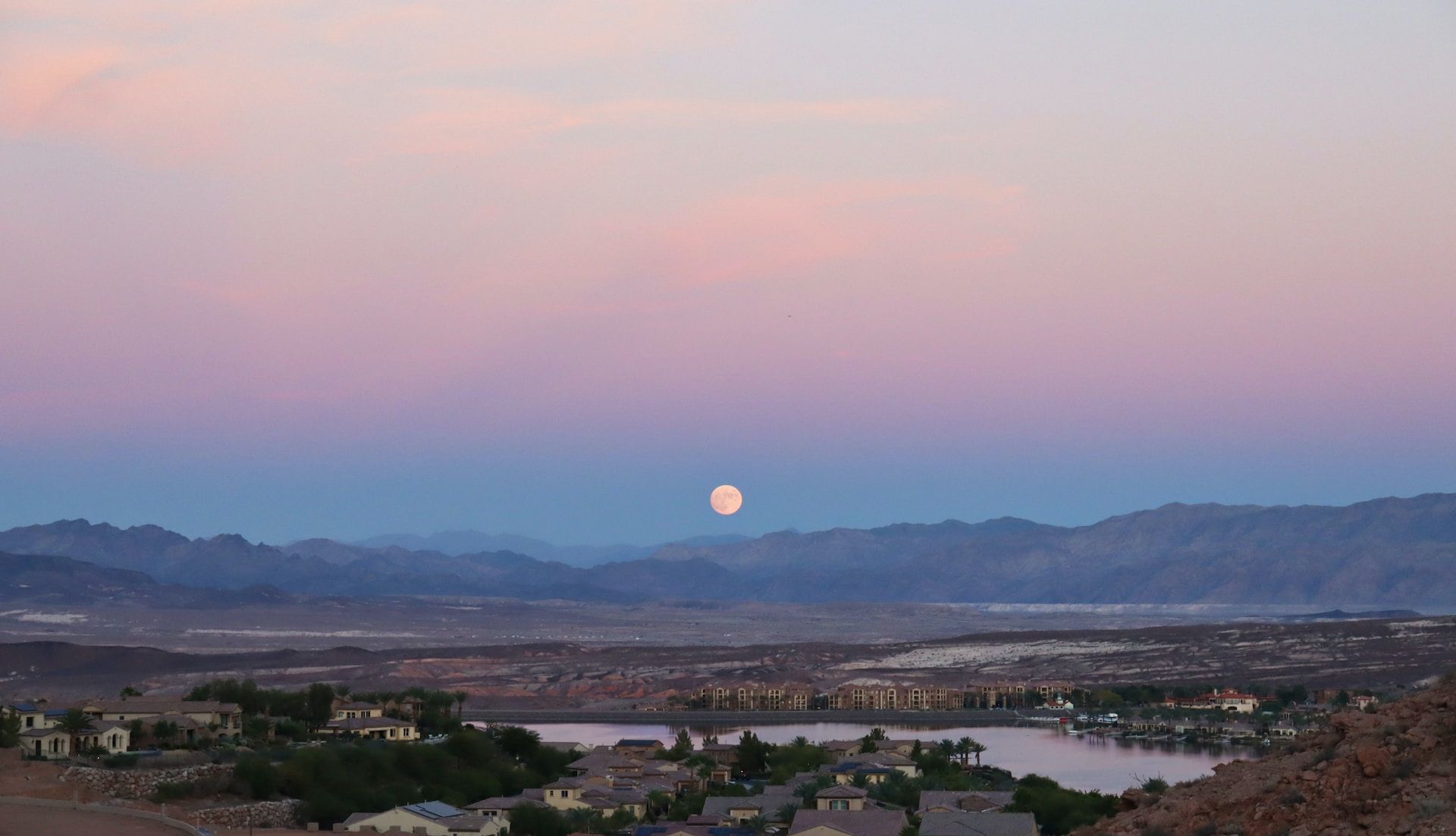 Evening view of Lake Las Vegas, Henderson, Nevada