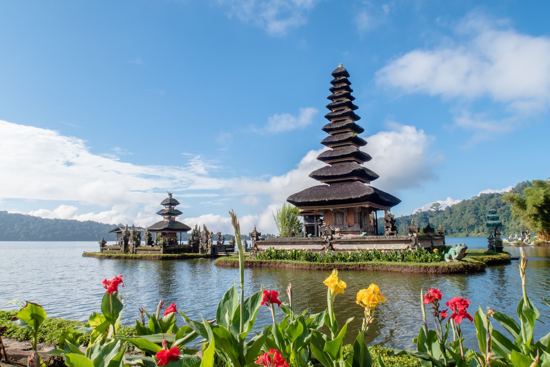 Temple on the water in Bali, Indonesia