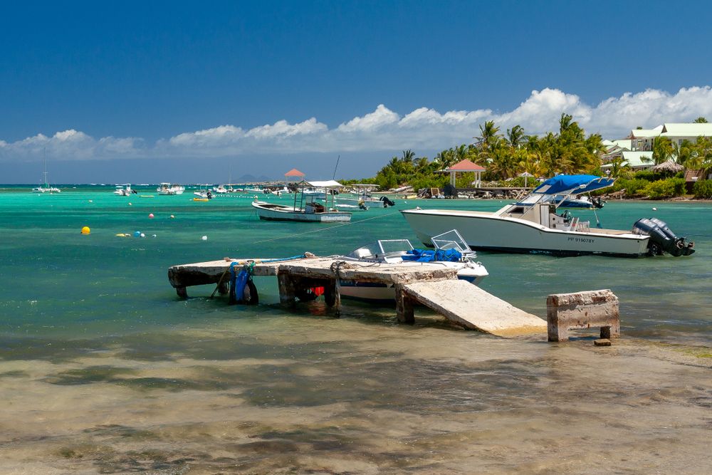 Small boats harbor on St Martin island