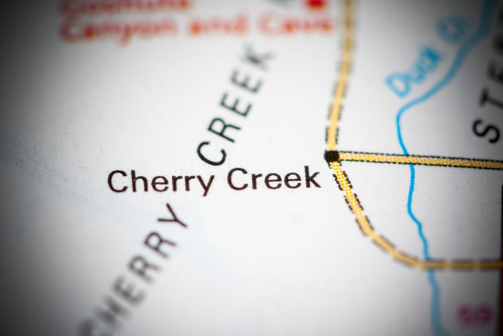 Cherry Creek on a map of Nevada, USA
