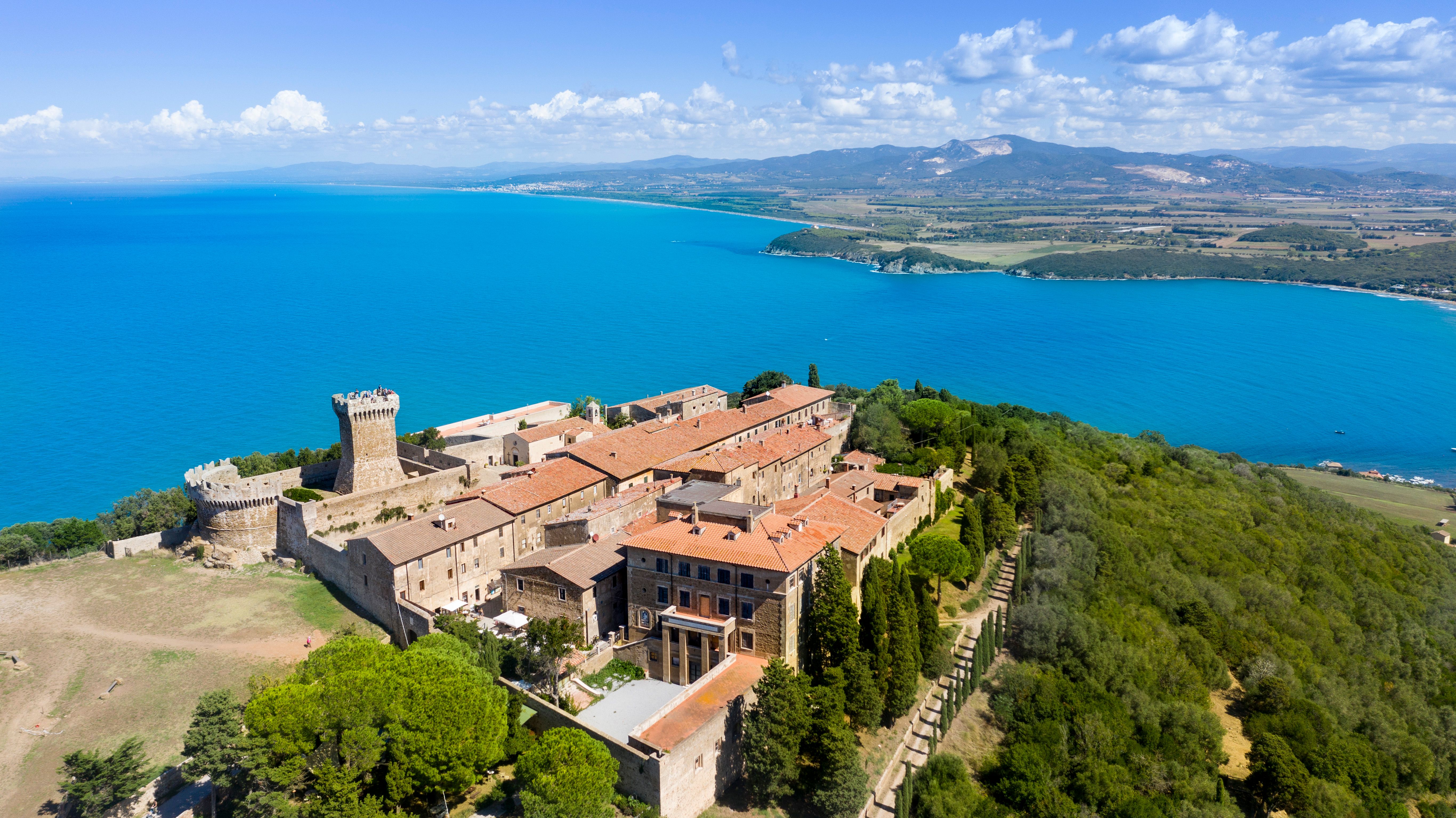 An aerial view of the Etruscan coast