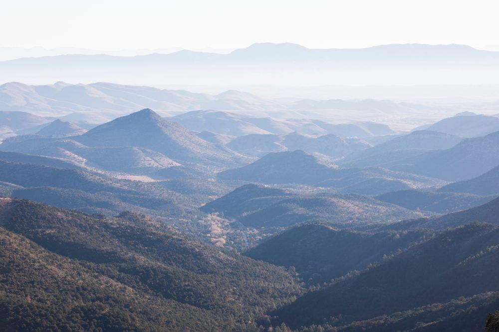 NM-152, east view from Emory Pass near Hillsboro, New Mexico, USA