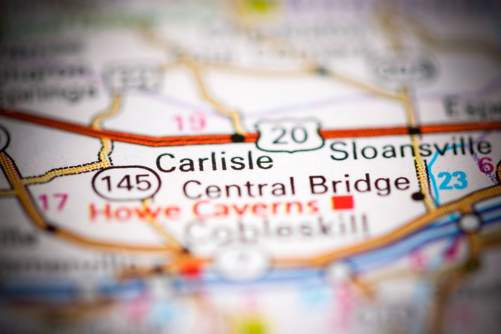 Carlisle, New York, on a map