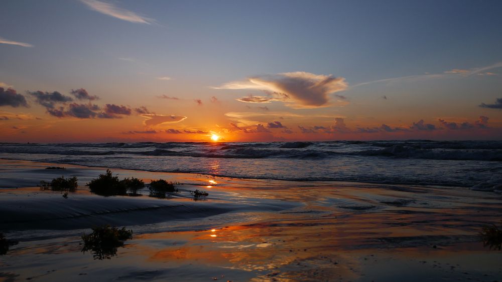 Splendid Surfside Beach in South Carolina at sunset