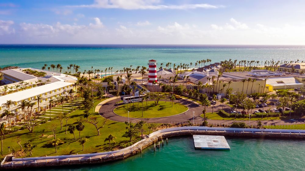 Aerial view of Freeport Port Lucaya on Grand Bahama Island