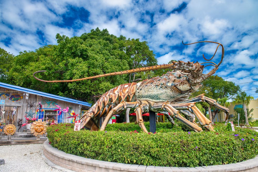 The Big Betsy spiny lobster sculpture in Islamorada, Florida, USA