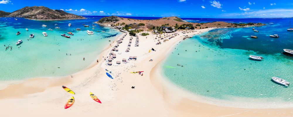 Aerial view of Pinel Island, St. Martin