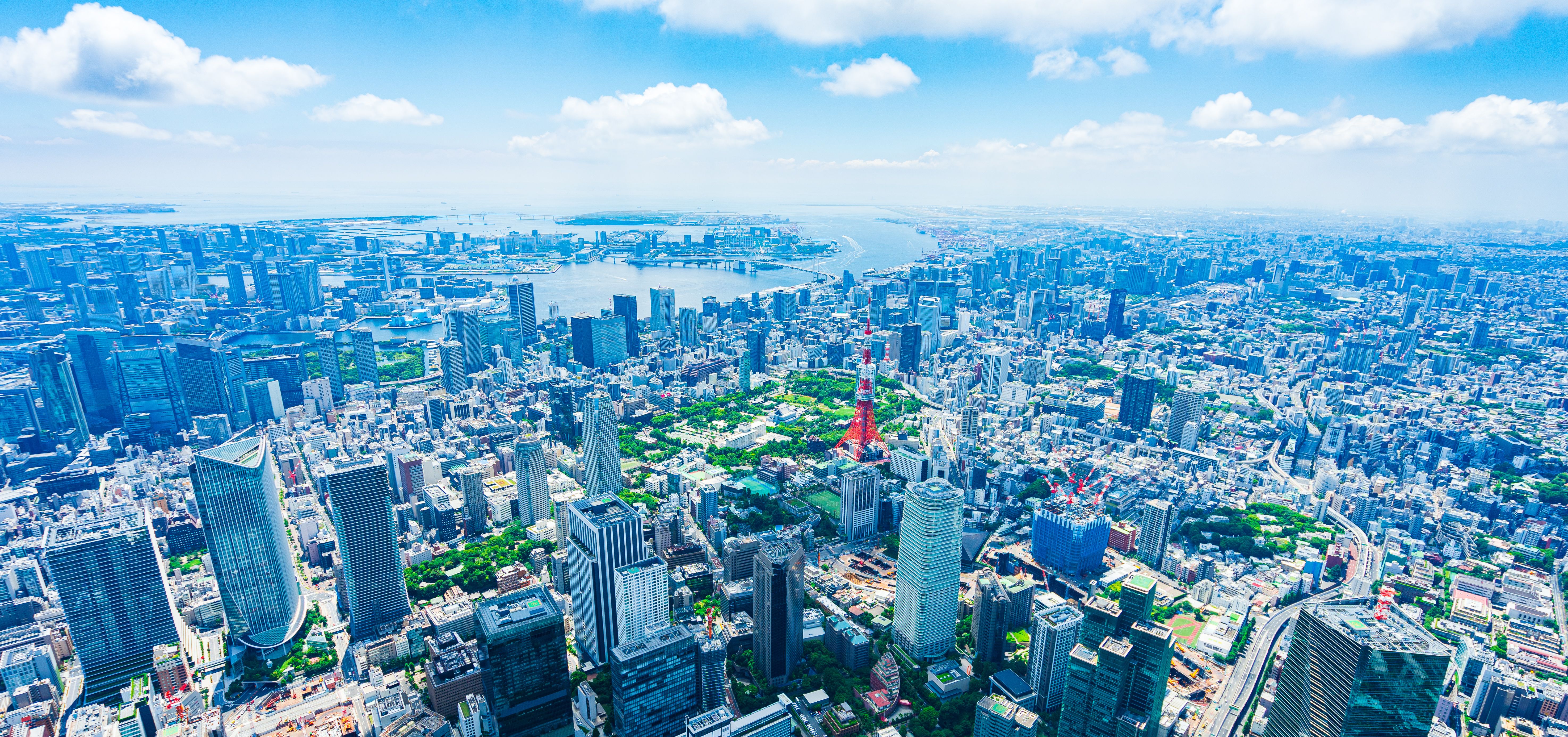 An aerial view of Tokyo, Japan