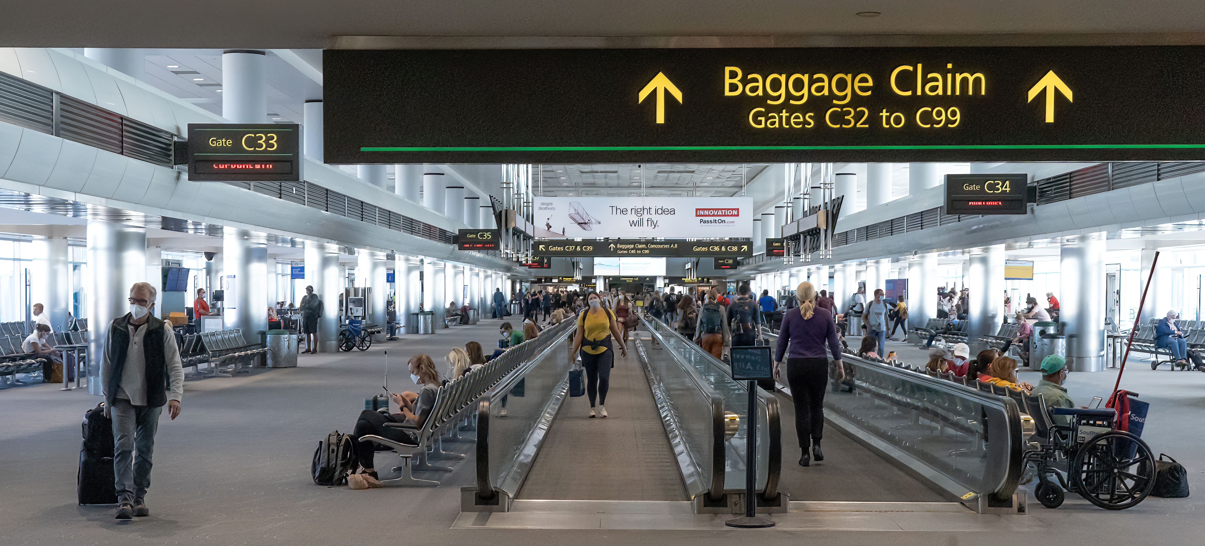 The baggage claim at Denver International Airport