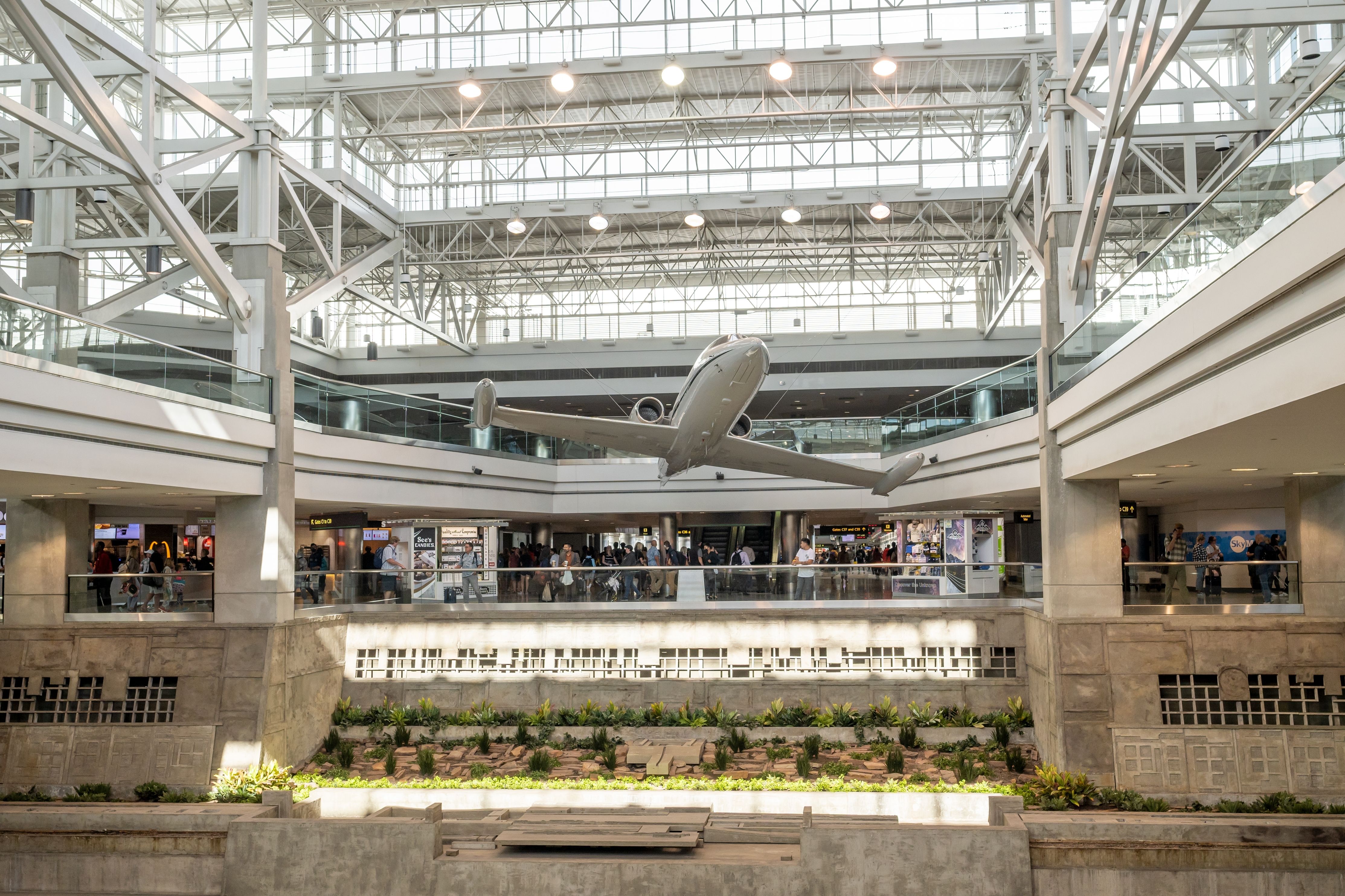 center terminal lobby at denver international airport
