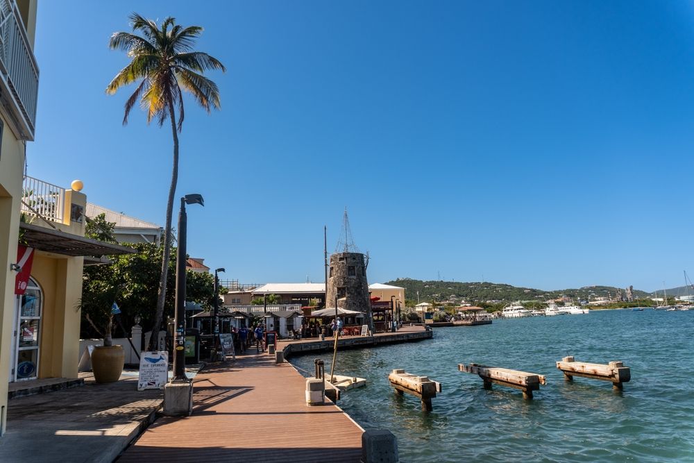 Waterfront in Christiansted in St.  Croix, US Virgin Islands