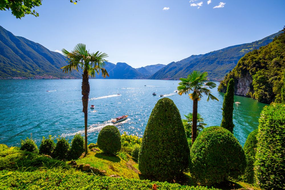Lake Como in the summer, Lombardy, Italy.