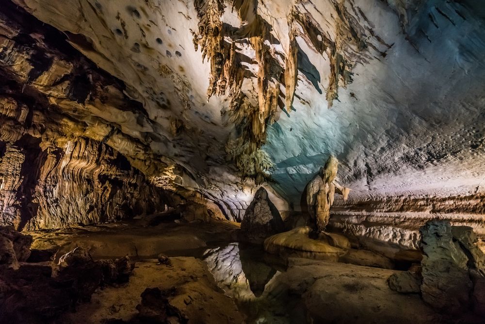 The interior of Mulu Caves, Borneo 
