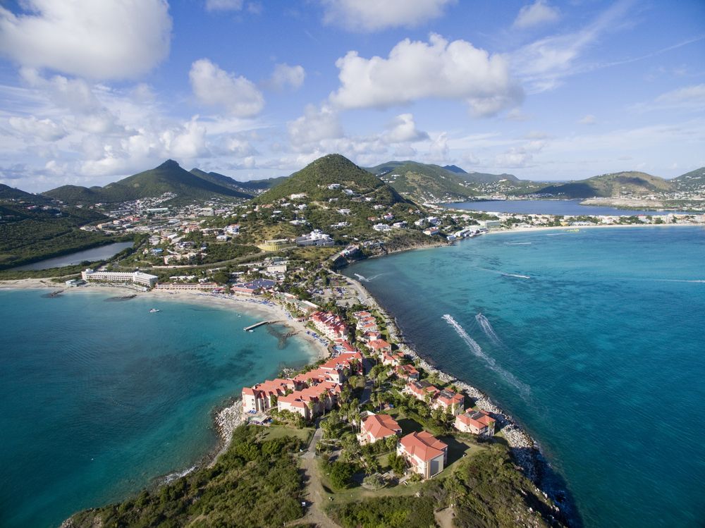 Aerial view of St Maarten Island