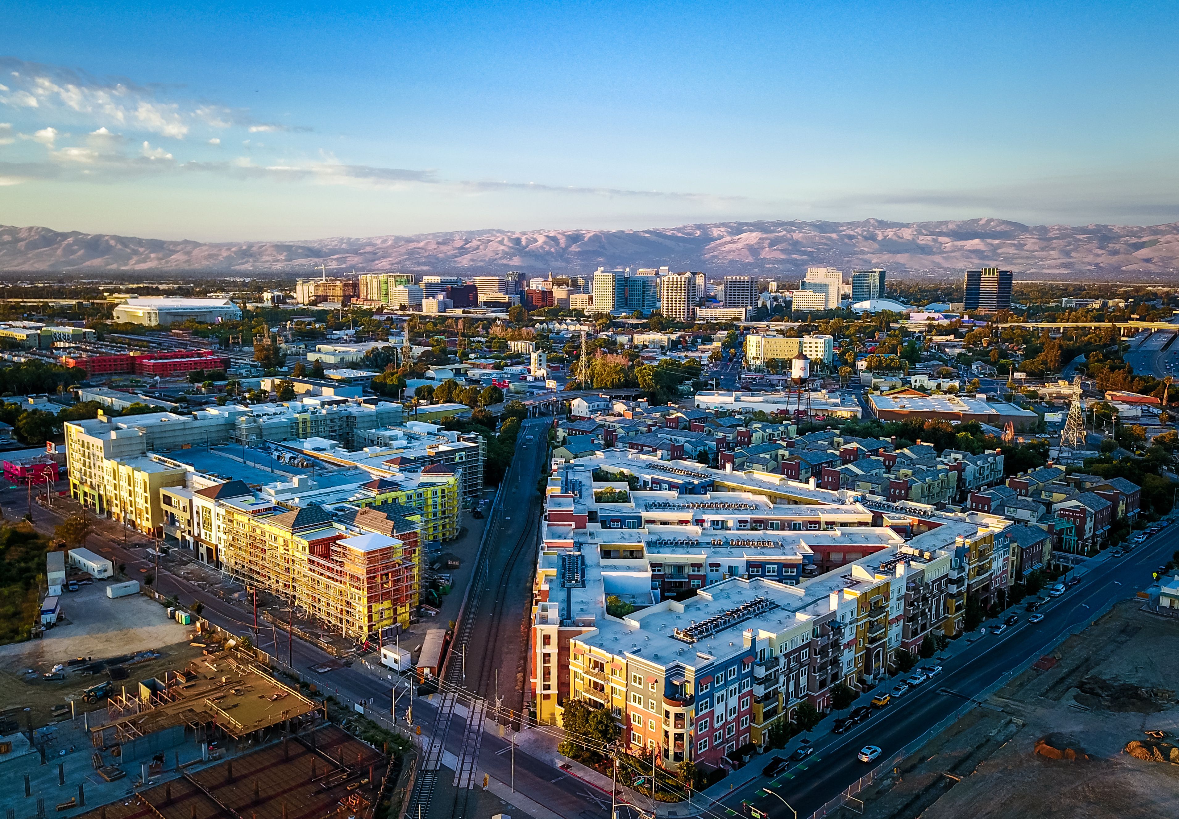 An aerial view of downtown San Jose