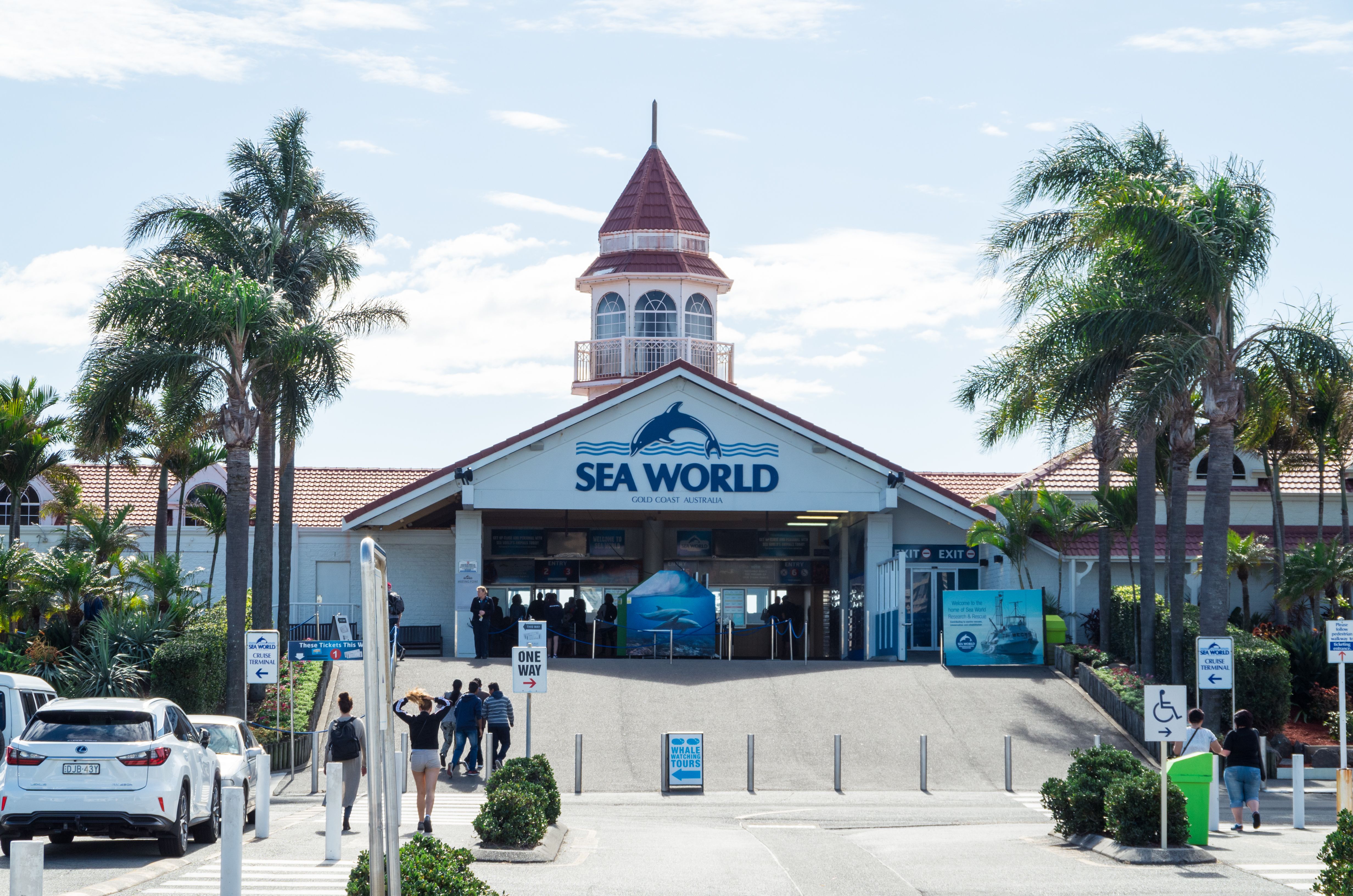 Sea World entrance in Main Beach, Gold Coast, Australia
