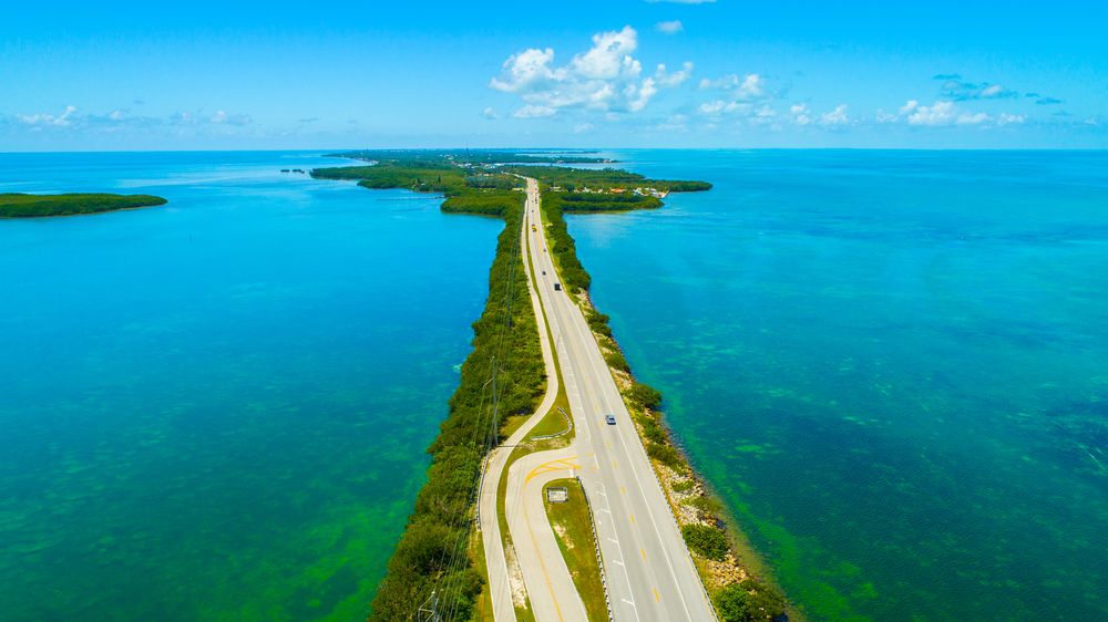 Overseas highway to Key West island, Florida Keys, USA