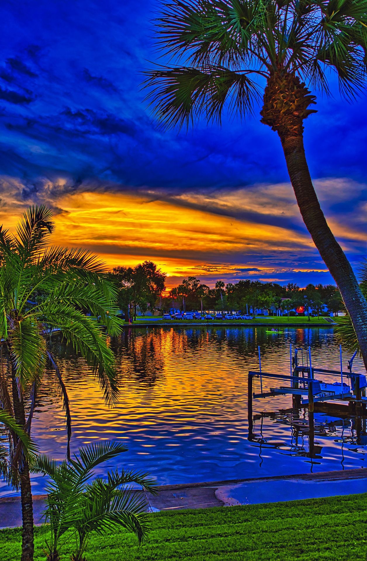 Sunset in Tarpon Springs in Florida